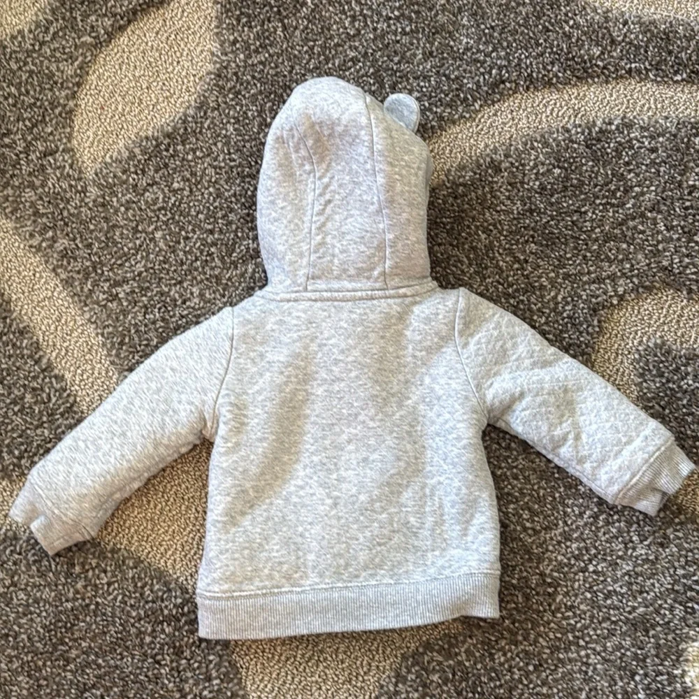 Simple Joys by Carters Baby Boy Gray Sherpa Lined Hooded Winter Coat Ears 12M